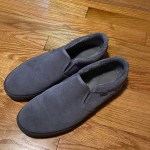 Grey Suede Vans loafer slide ons